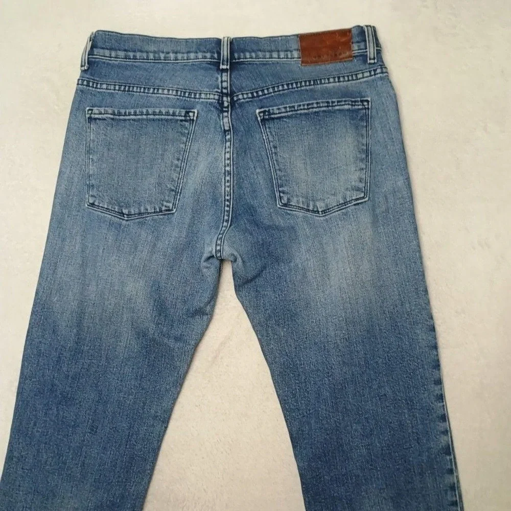 Mott & Bow Jeans Mens 31x30 Blue Slim Warren Light Distressed Stretch 5 Pocket